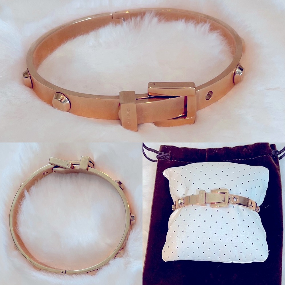 Michael Kors Rose Gold Buckle Bangle Stud Bracelet